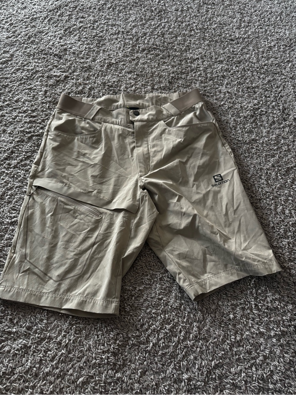 Salomon Men's Khaki Lightweight Hiking Shorts
